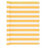 vidaXL Écran de balcon Blanc et jaune 120x600 cm Tissu Oxford