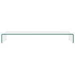 vidaXL Meuble TV/pour moniteur 100x30x13 cm verre transparent