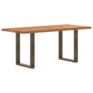 vidaXL Table à manger marron clair bois de chêne massif rectangulaire