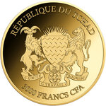 Monnaie ARA MACAO 1/1000 Oz Medaille Or 3000 Francs Chad 2026