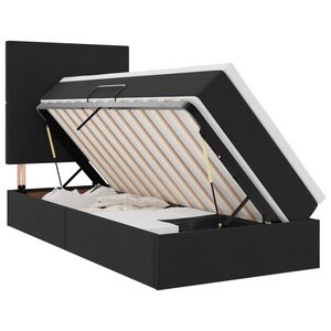 vidaXL Lit avec rangement et matelas Noir 90 x 200 cm Velours
