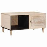 vidaXL Table basse Beige 80 x 50 x 40 cm bois de manguier massif