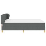 vidaXL Lit à ressorts avec matelas Gris foncé 140 x 190 cm tissu