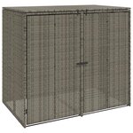 vidaXL Boîte de poubelle 2 pc Gris 130 x 80 x 115 cm Polyéthylène