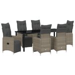 vidaXL Ensemble de 7 meubles de jardin avec coussins beige en rotin poly