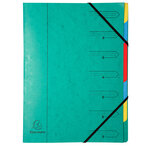 12 Trieurs dos agrafé avec élastiques - 7 compartiments - 24 5x32cm - couleurs aléatoires EXACOMPTA