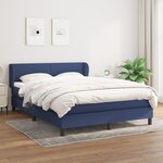 vidaXL Sommier à lattes de lit avec matelas Bleu 140x200 cm Tissu