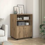 vidaXL Armoire à roulettes chêne artisanal 60x48x81 cm bois ingénierie