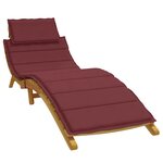 vidaXL Coussin de chaise longue rouge bordeaux mélangé 186x58x4 cm