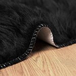 vidaXL Tapis en Peau de Mouton Synthétique Noir 230 x 160 cm Polyester