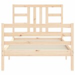 vidaXL Cadre de lit avec tête de lit 90x200 cm bois massif