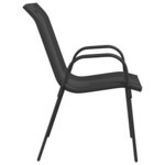 vidaXL Chaises empilables de jardin lot de 6 Noir Tissu textilène