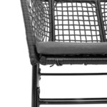 vidaXL Ensemble à manger de jardin coussins 7Pièces noir poly rotin verre