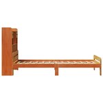 vidaXL Lit bibliothèque sans matelas cire marron 90x200 cm pin massif