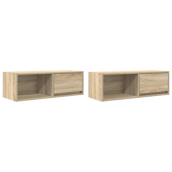 vidaXL Meubles TV 2 Pièces chêne sonoma 80x31x25 5 cm bois d'ingénierie