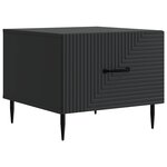 vidaXL Table basse avec tiroir Noir 49 x 50 x 40 cm Bois d'ingénierie