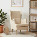 vidaXL fauteuil Crème tissu