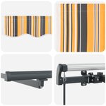 vidaXL Auvent rétractable manuel avec rayures multicolores LED 350x250 cm