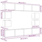 vidaXL Ensemble meuble TV 8 Pièces Chêne noir 100 x 30 x 30 cm