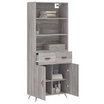 vidaXL Buffet haut Sonoma gris 69 5x34x180 cm Bois d'ingénierie