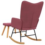 vidaXL Chaise à bascule avec tabouret Rouge bordeaux Tissu