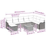 vidaXL Ensemble de canapé de jardin avec coussin 9 Pièces Gris polyrotin