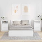 vidaXL Tables de chevet 2 Pièces Blanc brillant 40 x 30 x 467 cm