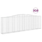 vidaXL Paniers à gabions arqués 10 Pièces 400x30x120/140 cm Fer galvanisé