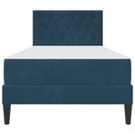 vidaXL Cadre de lit avec matelas Bleu 100 x 200 cm Velours