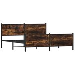 vidaXL Cadre de lit en métal sans matelas chêne fumé 193x203 cm