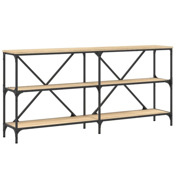 vidaXL Table console chêne sonoma 160x30x75cm bois d'ingénierie et fer