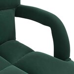 vidaXL Fauteuil de sol ajustable Vert foncé Velours