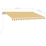 vidaXL Auvent manuel rétractable avec LED 350x250 cm Jaune et blanc