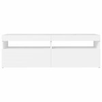 vidaXL Meuble TV avec lumières LED blanc 120x35x40 cm
