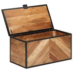 vidaXL Boîte de rangement 60x30x30 cm bois massif d'acacia et fer