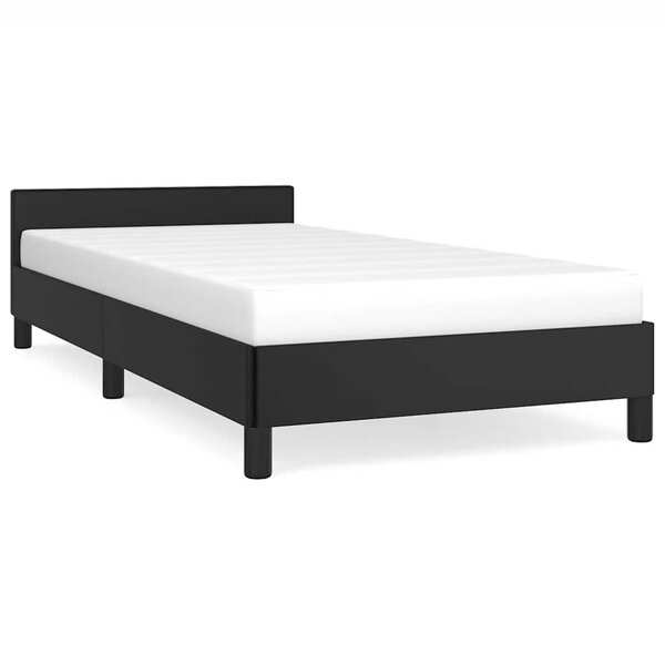 vidaXL Cadre de lit avec tête de lit sans matelas noir 100x200 cm