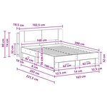 vidaXL Cadre de lit avec rangement Gris béton 160 x 200 cm