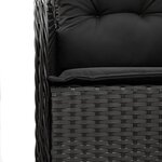 vidaXL Ensemble à manger de jardin avec coussins 3 Pièces Noir