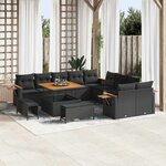 vidaXL Ensemble de canapé de jardin 13 Pièces Noir 100 x 100 x 71 cm