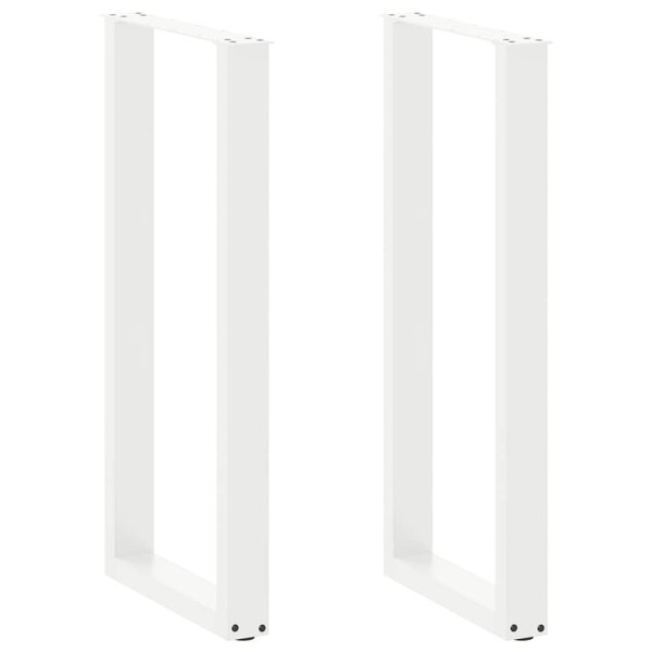 vidaXL Pieds de table de bar en U  2 pièces  blanc  50 x (100-101) cm  acier