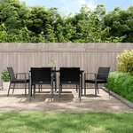 vidaXL Ensemble à manger de jardin 7 Pièces coussins résine tressée acier
