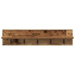 vidaXL Porte-manteau mural avec étagère Bois ancien 80 x 10.5 x 18 cm