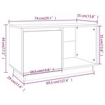 vidaXL Meuble TV Gris 74x35x44 cm Bois de pin massif
