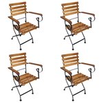 vidaXL Chaises pliables de jardin lot de 4 Acier et bois acacia massif