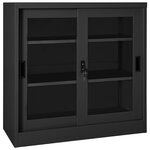 vidaXL Armoire à portes coulissantes avec jardinière Anthracite Acier