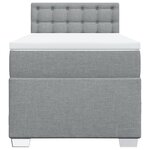 vidaXL Sommier à lattes de lit avec matelas Gris clair 100x200cm Tissu