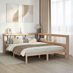 vidaXL Lit bibliothèque sans matelas 135x190 cm bois de pin massif