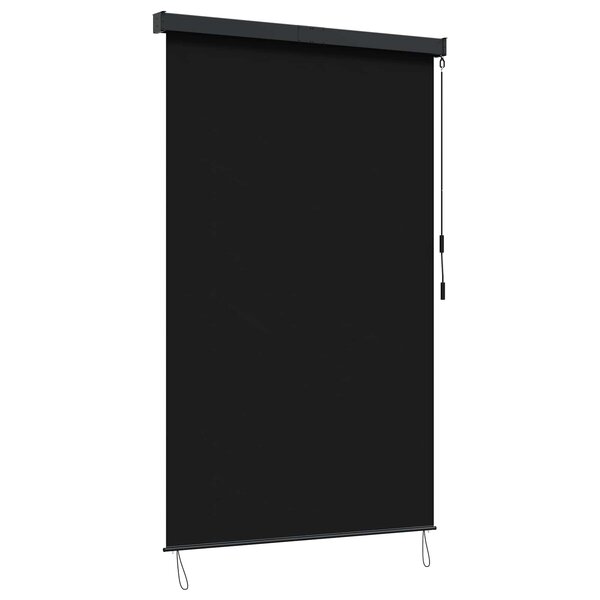 vidaXL Store enrouleur Noir 140 x 250 cm Tissu et Aluminium