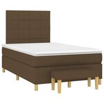 vidaXL Sommier à lattes de lit et matelas marron foncé 120x190cm tissu