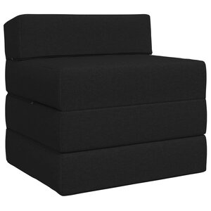 vidaXL Canapé-lit pliable Noir 200 x 70 x 15 cm Tissu